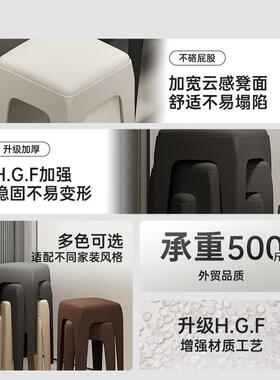 备用软包家用可座加厚代简约叠现凳放方加凳餐桌商用椅登子塑SLRB