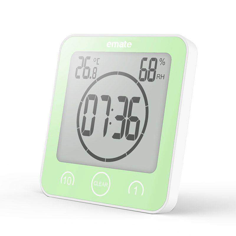 易美特触IXU屏静防水浴电室子挂钟防雾钟吸盘表石英挂表温度感音