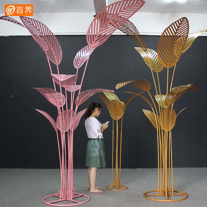 仿真植铁窗艺芭蕉商场美陈橱装饰婚礼布置摆件物SSM叶景区主题道