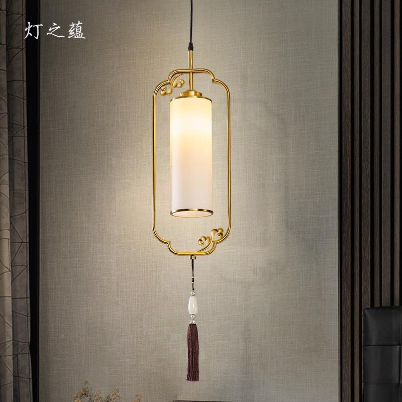 新中式铜吊灯客厅餐厅床658头小现吊全代约个性简中国风祥云