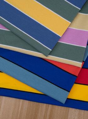 大条恤纹T面料32支针织精梳棉弹JHY力亲肤横条纹汗布180广州现克