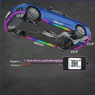 汽车底盘灯幻七彩流跑马灯装 HC制音乐节奏 氛围灯l光ed彩APP控RH