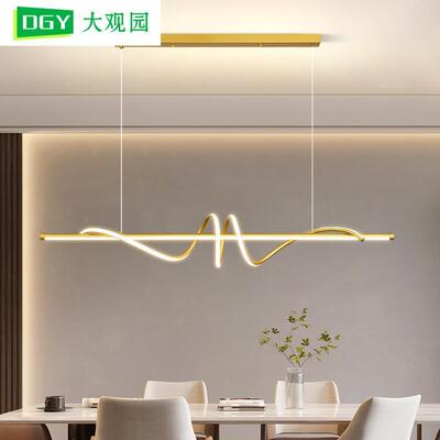 师餐厅吊轻奢条饭厅餐桌吧台灯具现代简约设计极简长灯餐厅灯5456