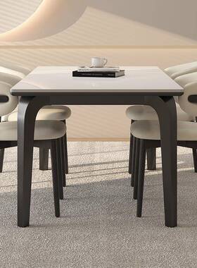 代德利丰岩板餐桌用小户型黑色现简约感BCZ长方形家书饭桌吃桌子