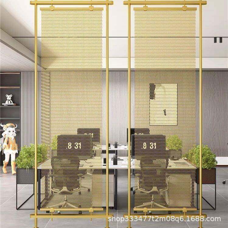 商用黑武FXS士店风金属网屏格垂帘酒办公幕墙艺不锈钢铁隔断镂空