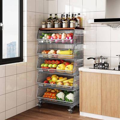 30不锈钢菜厨房4蔬置物架落地多纳层SCL40不锈钢菜篮子收架放水果