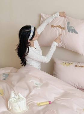 秋冬季00S全卡棉磨毛毛巾LB250830绣可爱通儿童三件套学生被套四