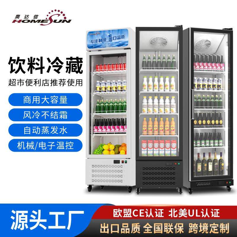 饮料啤酒展示柜商用冷藏保鲜柜蔬果立式冰柜便利店一级能效