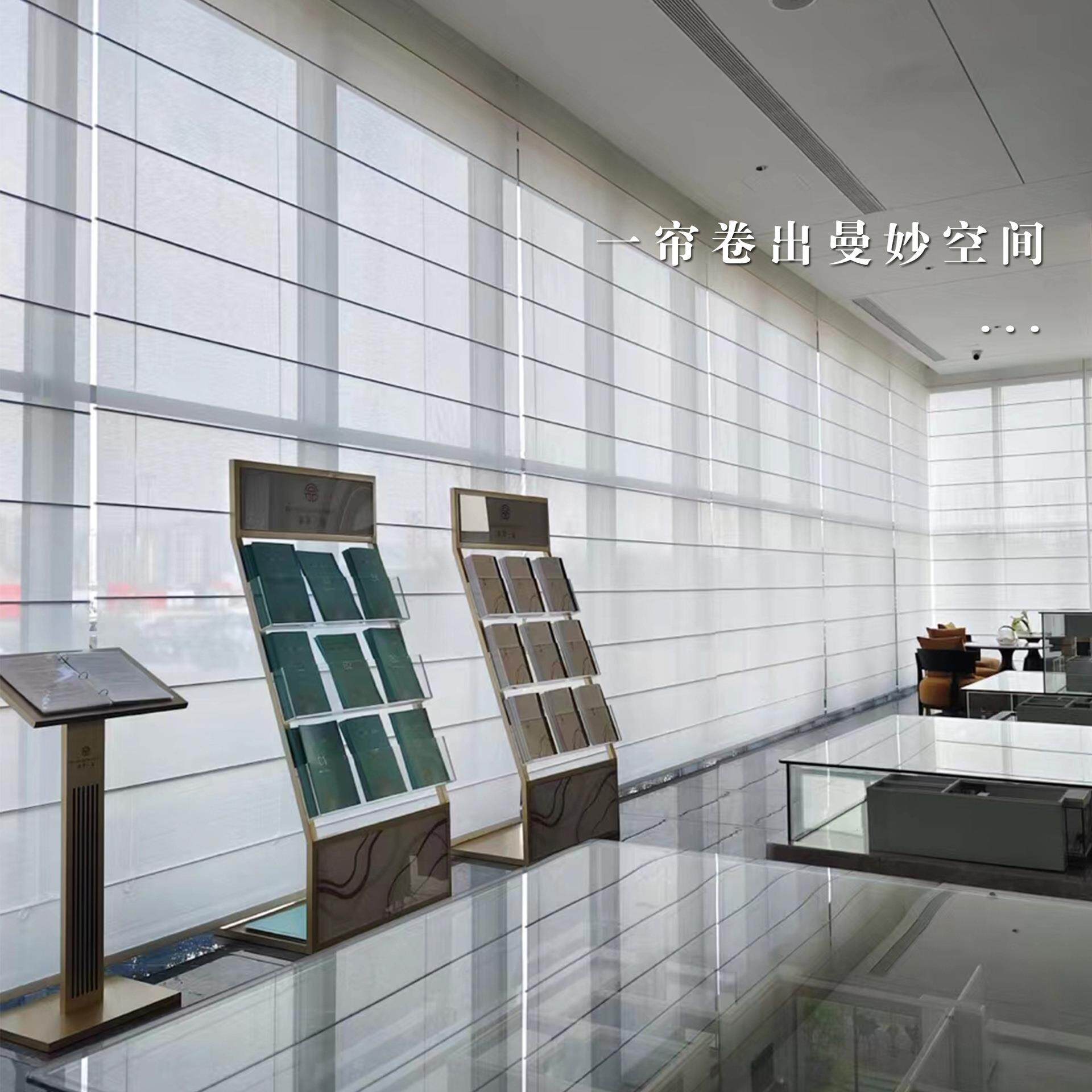 现代简约白色棉麻百叶帘卧室客厅遮光透气柔和光线窗帘罗马帘轻奢