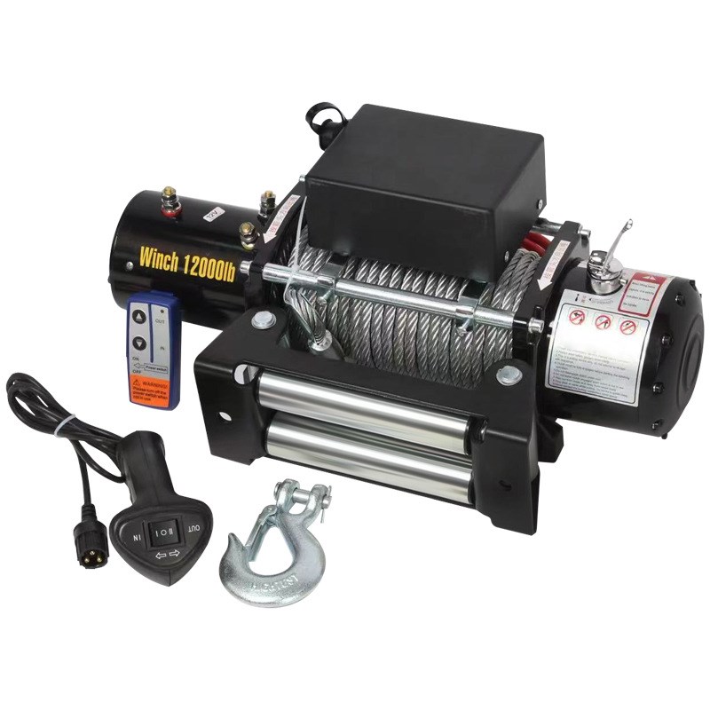 定制电动绞盘电动葫芦卷扬机12V24v越野车便携式车载吊机电动绞盘