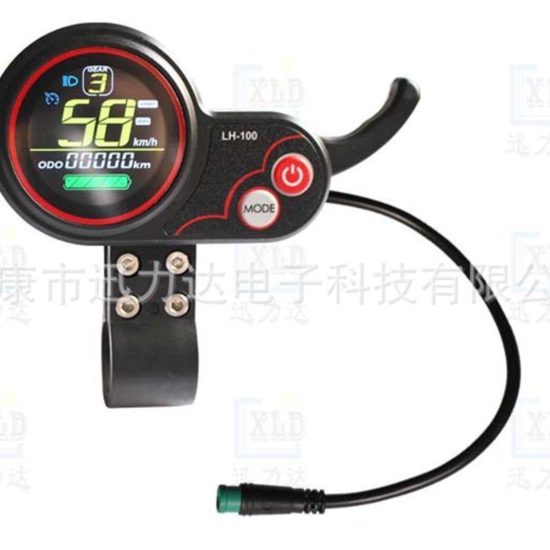 电动滑板车LCD液晶智能仪表指拨二合一 彩屏圆表5孔5线 LH100-F