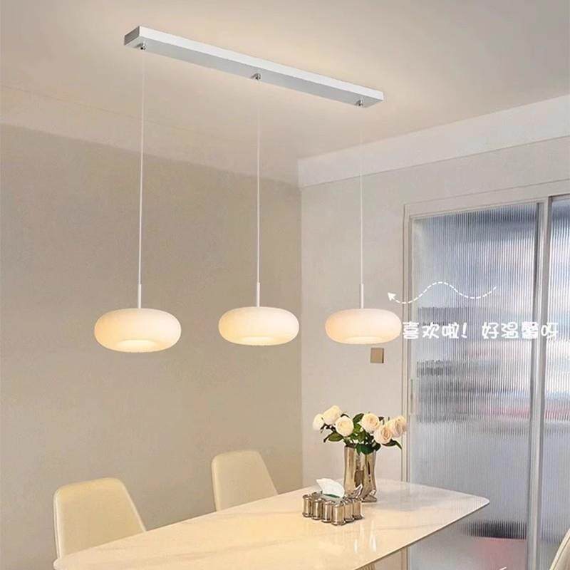 中山灯奶油风浪餐厅吊现无品牌/代简约led饭厅灯具具温灯馨漫创意