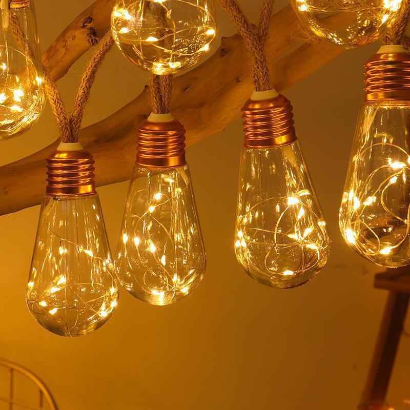 202绳5新太阳能太阳能麻串户外防水露营装饰麻灯铜线灯圣诞节日彩