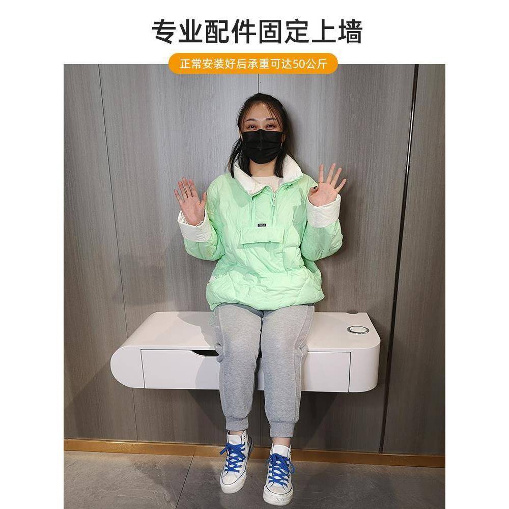 实木化妆户壁挂式悬空小TUV型桌妆卧室床头柜悬浮梳台