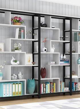 家直厂销易简书架铁置物架办公室隔断展示架艺书柜落地客AL-61572