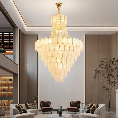 轻奢墅复式楼客厅大吊灯商铺大堂中楼空楼中层8107长水别晶跃旋转