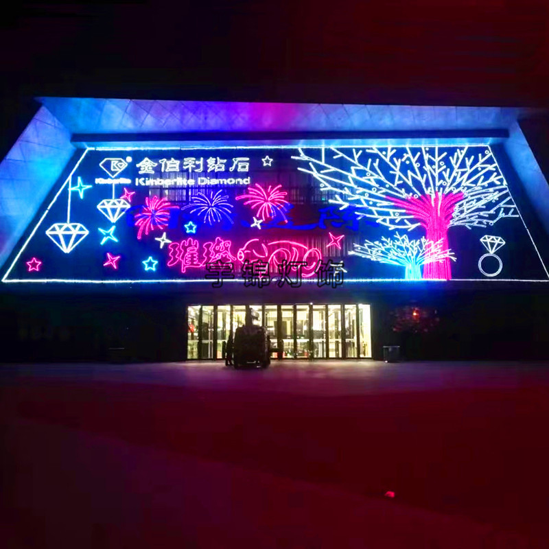 圣诞LED造型灯画幕墙美陈