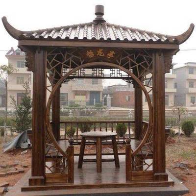 承接景观工程实木凉亭走廊别墅庭院小桥流水葡萄架小木屋防腐材料