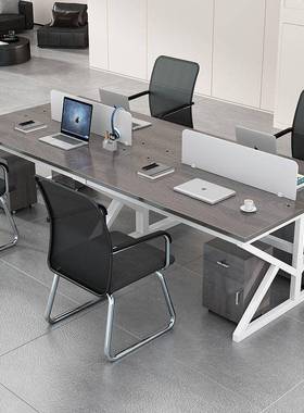 员办桌子桌椅套RLR装2公/4/6人位职座工位桌组合简约现代卡屏风工