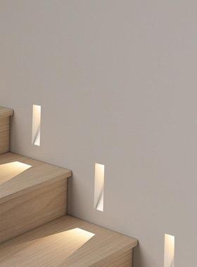 无边框14520地脚灯智能感应过BZQ道台楼梯阶墙入角嵌0梯步灯小夜