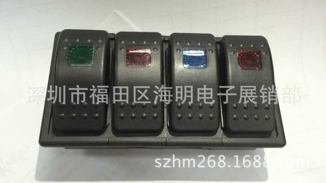 ON-OFF船型翘板LED指示灯开关