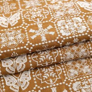 新E21387皆川刺明风格 子布绣花布 绣料樋口愉美款