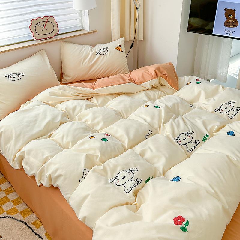 款柔软洗棉毛巾绣四件套学生GGN超宿舍三件套加厚磨新毛床上用水