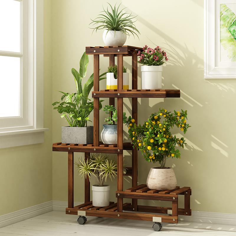 式白色花置架子欧多层室内客厅木落地阳台物绿萝实F958M988花盆架