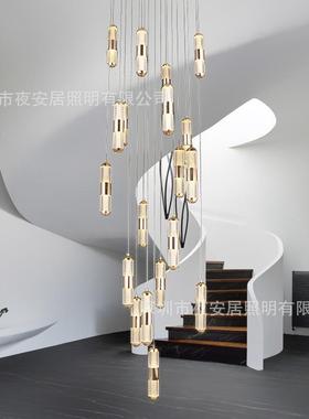 RYP式创楼梯间长吊灯别墅酒店复简旋转客厅现代约意loft小公寓LED