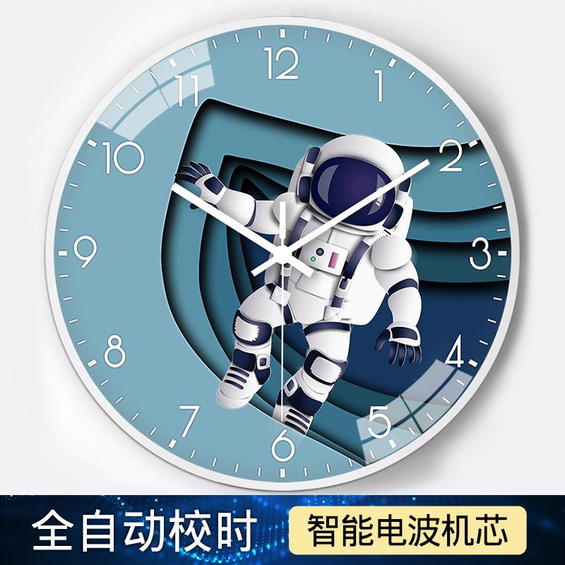 【表10寸25钟cm】ONC英创意太空自动对时电波钟家用客厅卧室静音