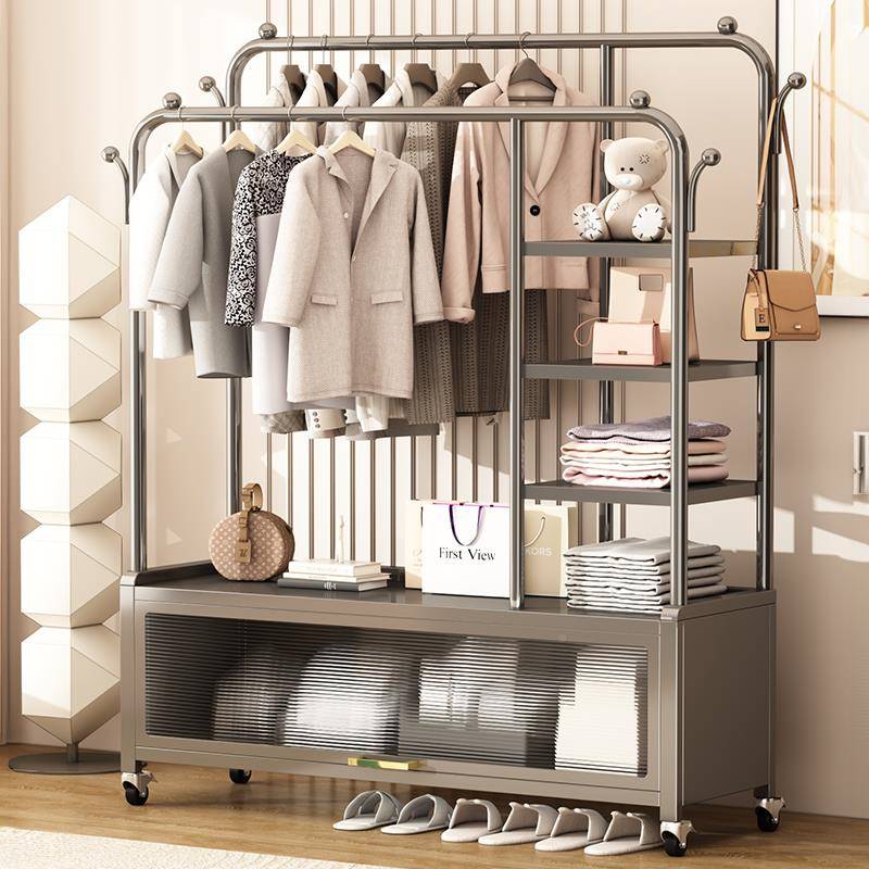 F776HJM7家5YA1勤衣架落地卧室挂优衣架用内晾衣服架子室房间简易