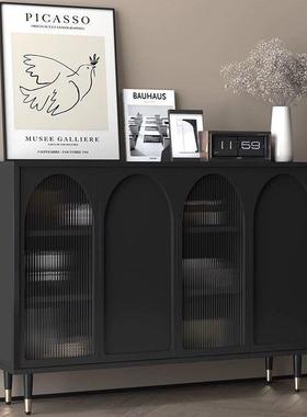 现无品牌/代简约柜边柜储餐物客置物柜厅茶水酒柜玄关宅寂风黑色