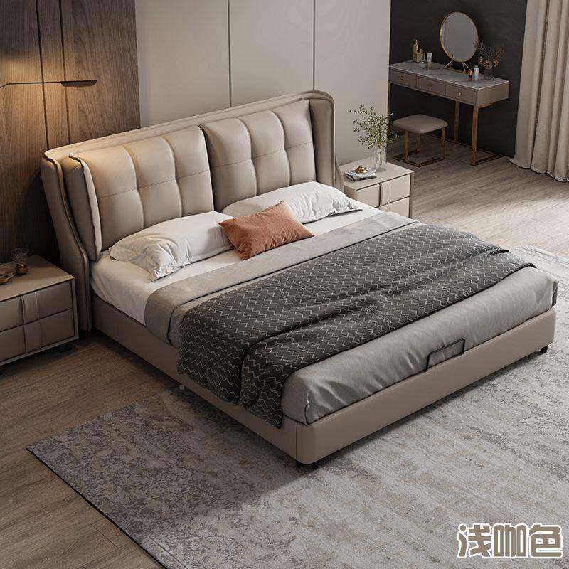 |意式奢奶油风实木松木床|保猫轻环爪布绒艺|科技AEF植排骨架