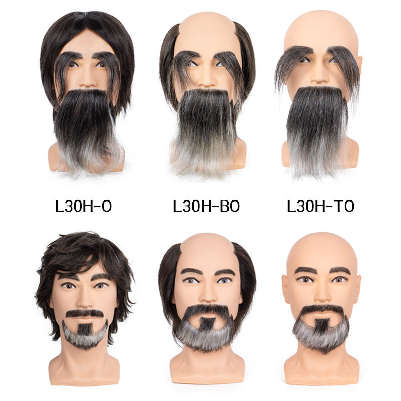 纯手工男士全真发可复用头模