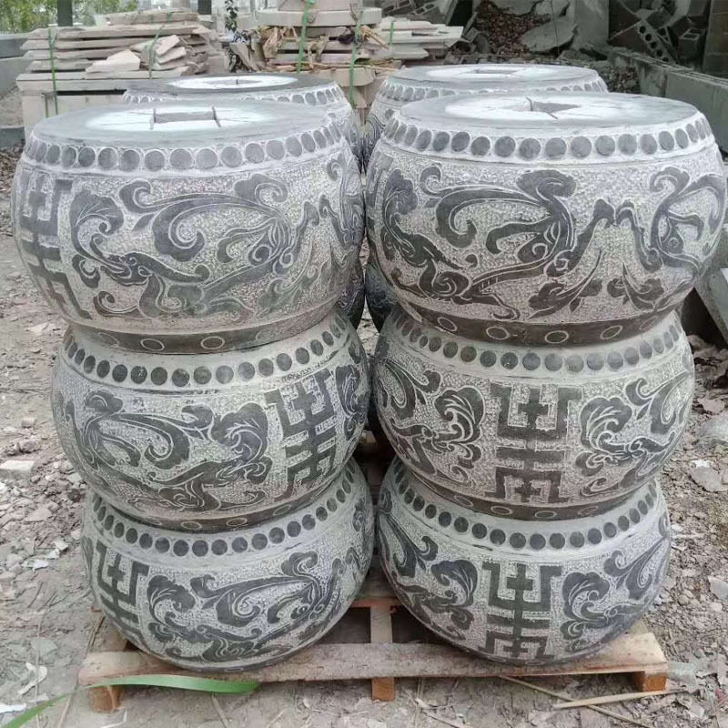 厂家支持来图设计雕刻仿古柱墩石 青石实心柱基石石柱墩