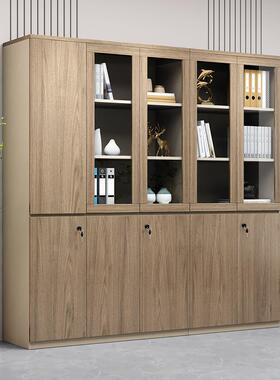 高档文件柜办室储物落地柜案柜tb-72435子简套约现代老公板档桌配