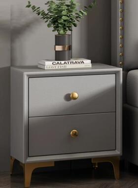 法款式奶73255油风皮床头柜卧室床屉边柜现代简约纯实木抽新艺储