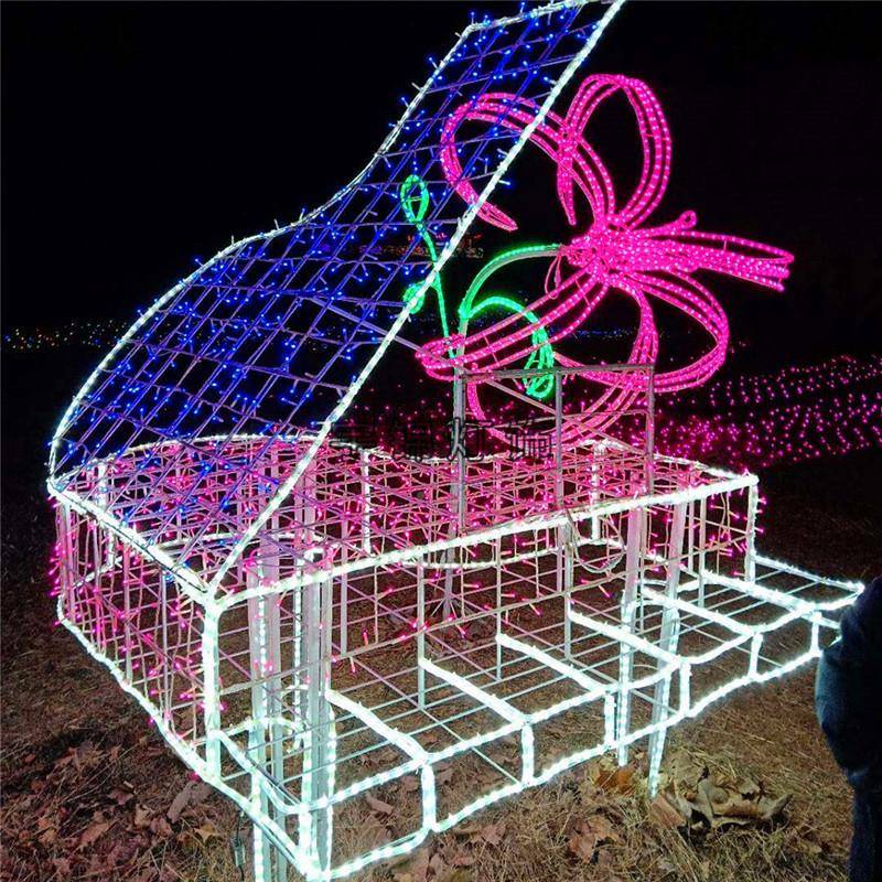 LED钢造型L琴所ED梦灯幻灯光节户YCO外场景观亮化照明灯