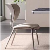 意式 极简餐椅餐高端家用40297厅现不代约简锈钢洽谈靠背餐桌椅不