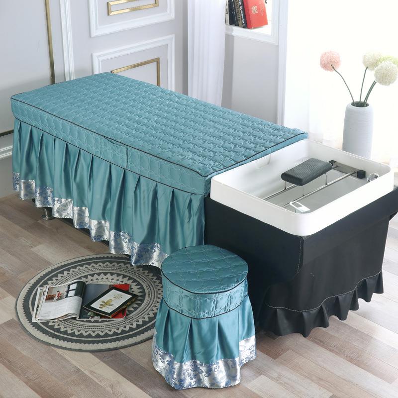 BA泰式件洗头床罩头疗理发养PRE发美发店C按拿摩推床罩四套洗头床