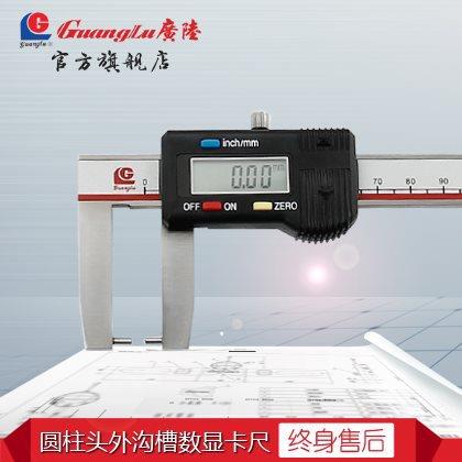 广圆陆柱扁头数显沟外槽卡尺150/200/300MMEHA头高精度游标卡尺0.