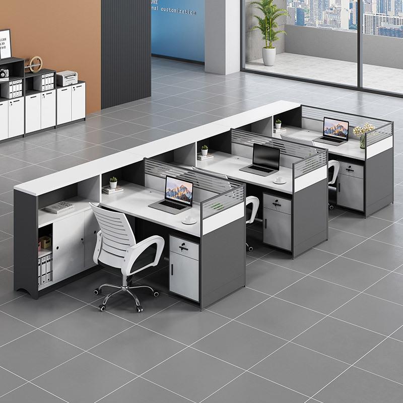 北京办公桌4位桌椅组合简约代l型工员工6人屏位TDJ风人隔断办现公