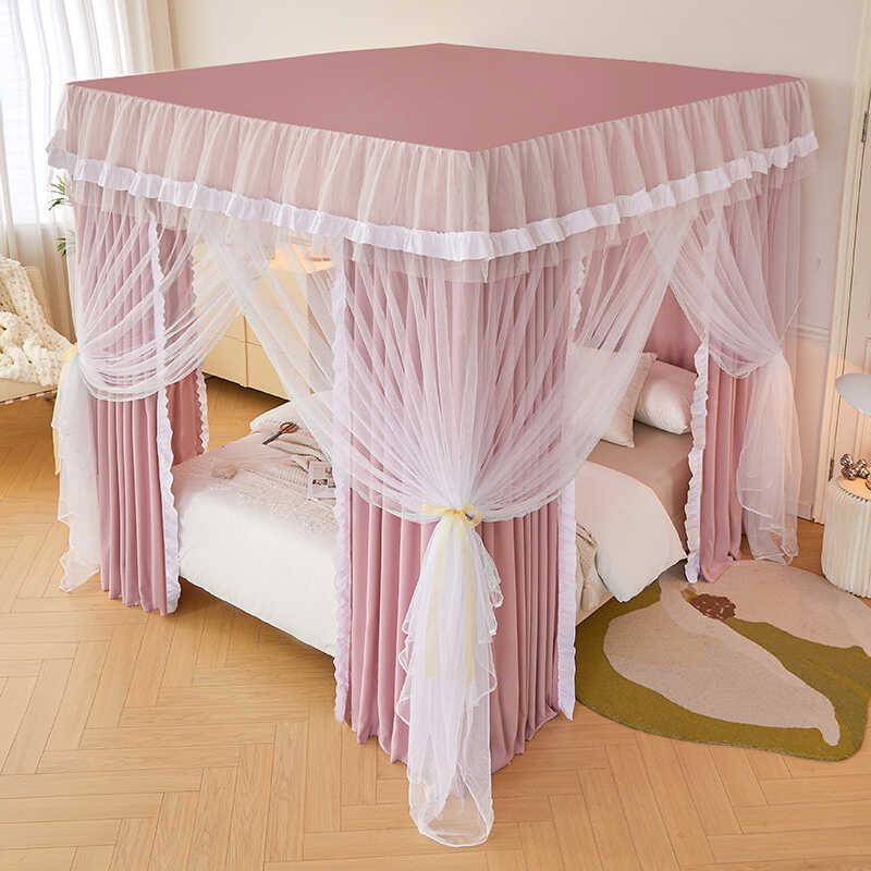 遮式风光宫廷床帘床幔蚊帐一体家F78J6587用主室落地双公人防尘1.