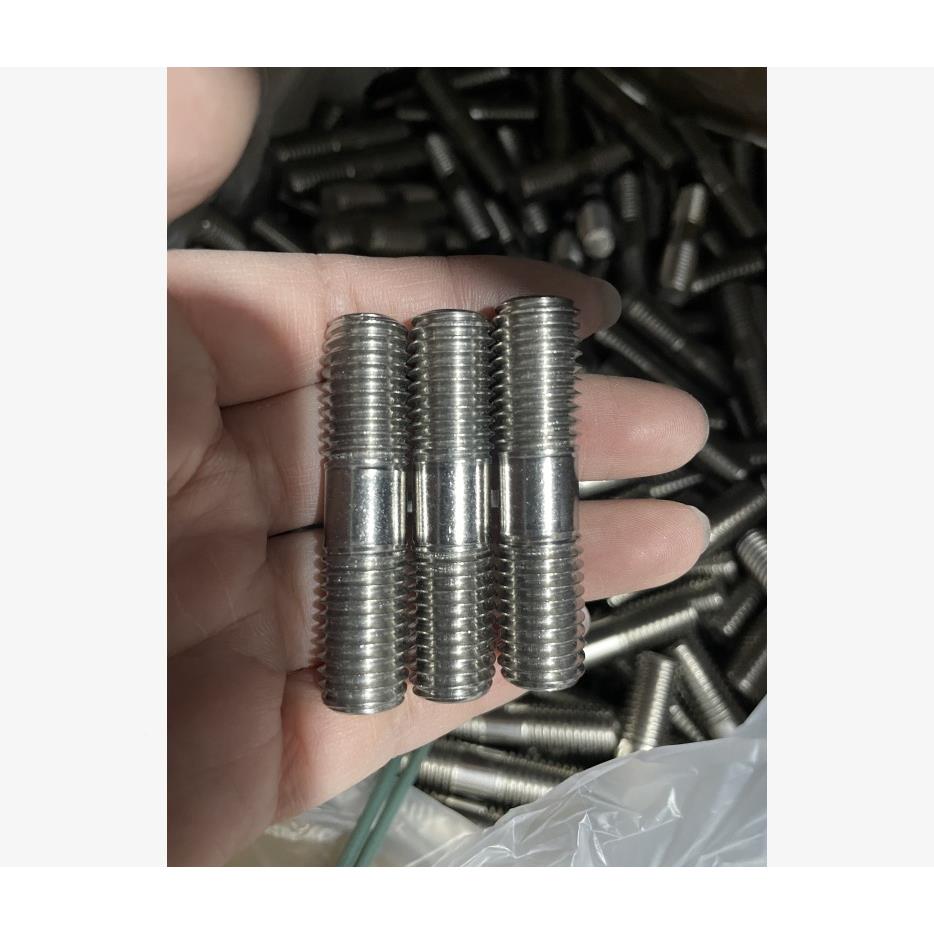 3204不锈钢CRZGB901粗杆等牙双螺柱M1头2*50牙长1