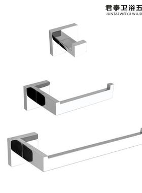 厂家直销34不锈钢挂件巾套黑色方形毛巾架0WQH浴室装挂件不锈钢纸
