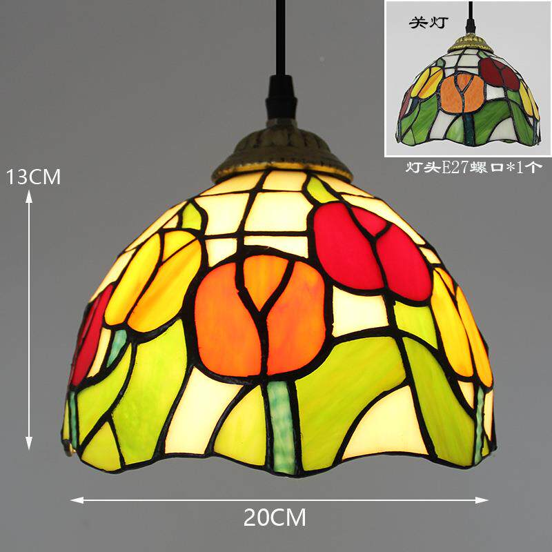 欧式复古蒂吊凡尼吊灯餐厅过道走廊吧59235小吊灯蜻蜓葡萄玫瑰花