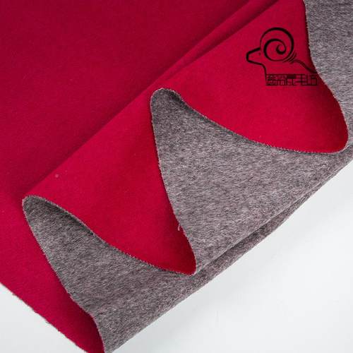 典厚毛纺0羊6毛20大粘胶0锦纶A2296双色双面呢面料时装2衣现货