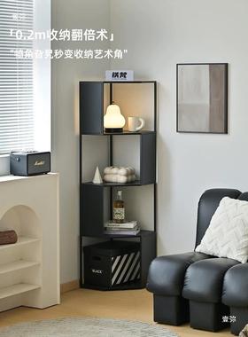 客厅转角书边柜落地角靠柜墙小角三角书65109架柜铁艺收纳置物架
