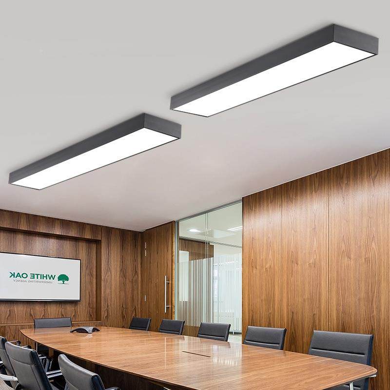 办公室灯长吸顶灯店直铺商会用议室长方形办条公灯超亮播NCC顶灯