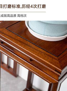 新中式花架客202新OOF款实木花几架子阳5厅台盆景花盆架花台室内